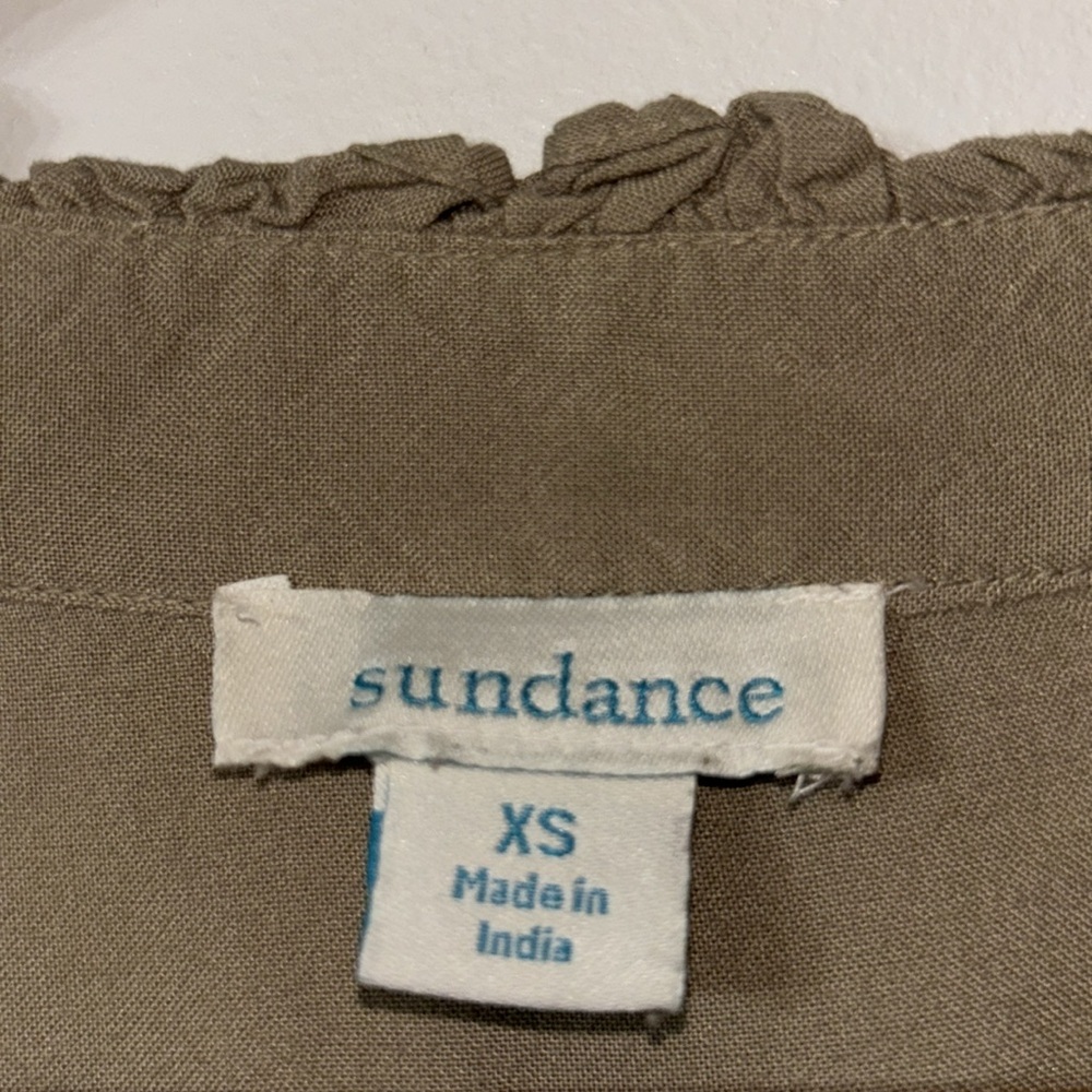 Sundance Beige Long Sleeve Boho Top Button Up Bohemian Casual Size XS - Picture 3 of 5